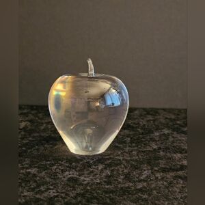 Vintage Heavy Crystal Apple Paperweight